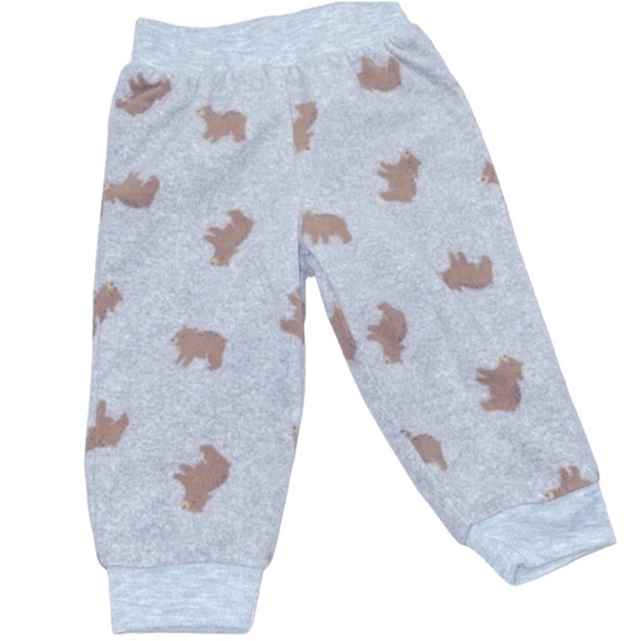 Simple Joys by Carters teddy bear grey soft fleece joggers size 12 months - Picture 1 of 3
